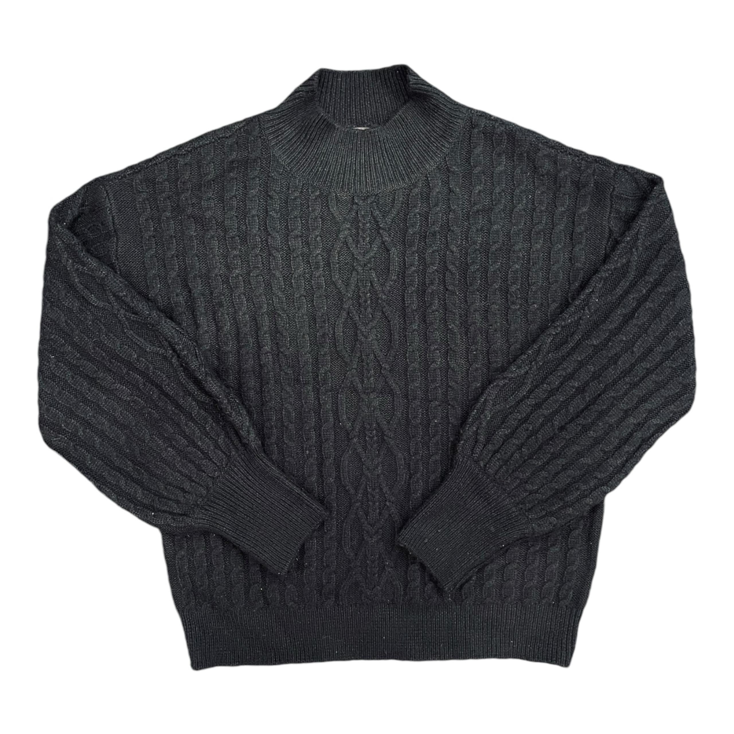 Vince Camuto Women’s Mock neck Black Cable Knit Pullover Sweater Size Small