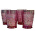 Fenton Iridescent Pink Glass Set 4 Opalescent Apple Tree Tumblers Collectible