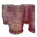 Fenton Iridescent Pink Glass Set 4 Opalescent Apple Tree Tumblers Collectible