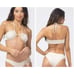 L*Space Shimmer Dawn Bikini Top in Bone Ivory Convertible Size Medium NWT