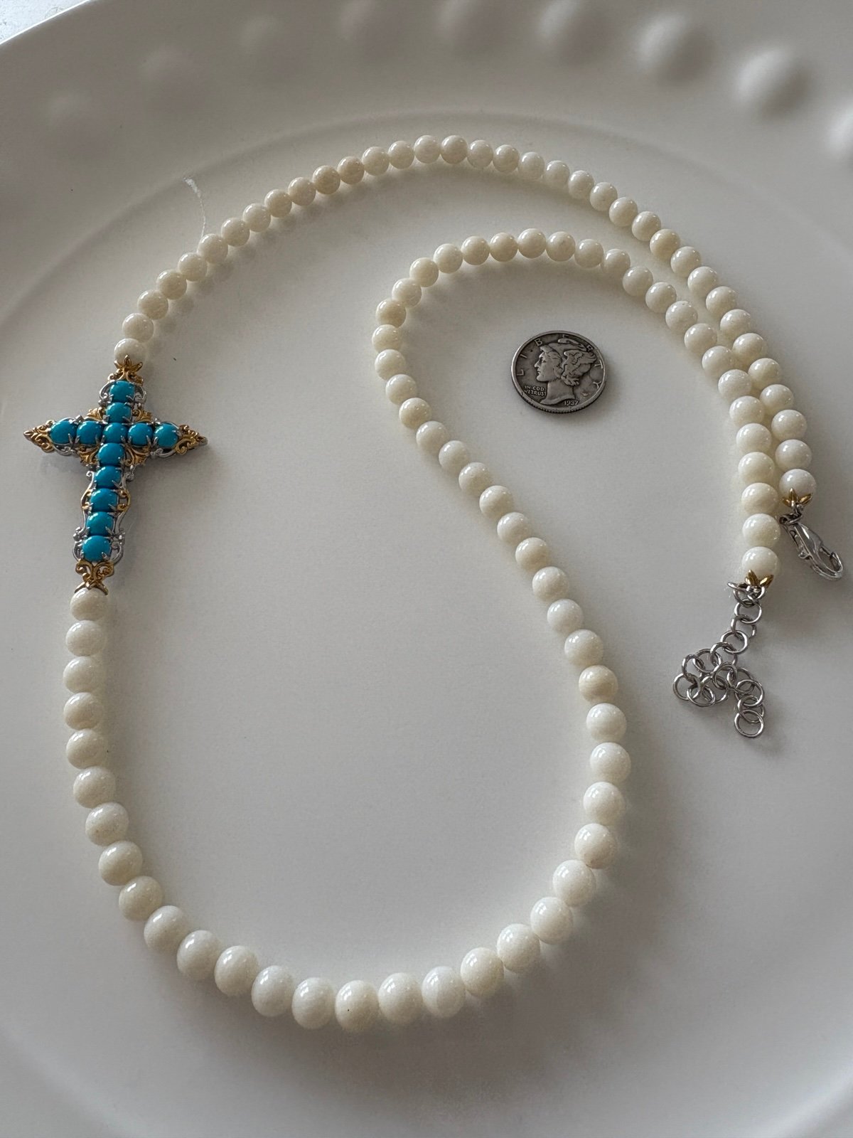 Michael Valitutti Sleeping Beauty Turquoise And Coral Necklace