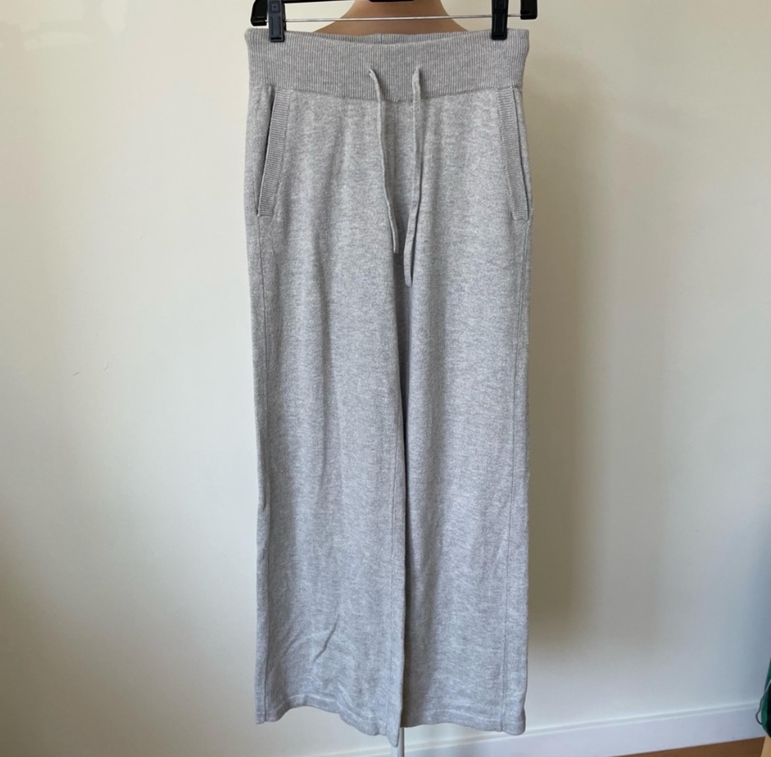 Eberjey Recycled Sweater Knit Cotton Blend Heather Grey High Rise Lounge Pants S