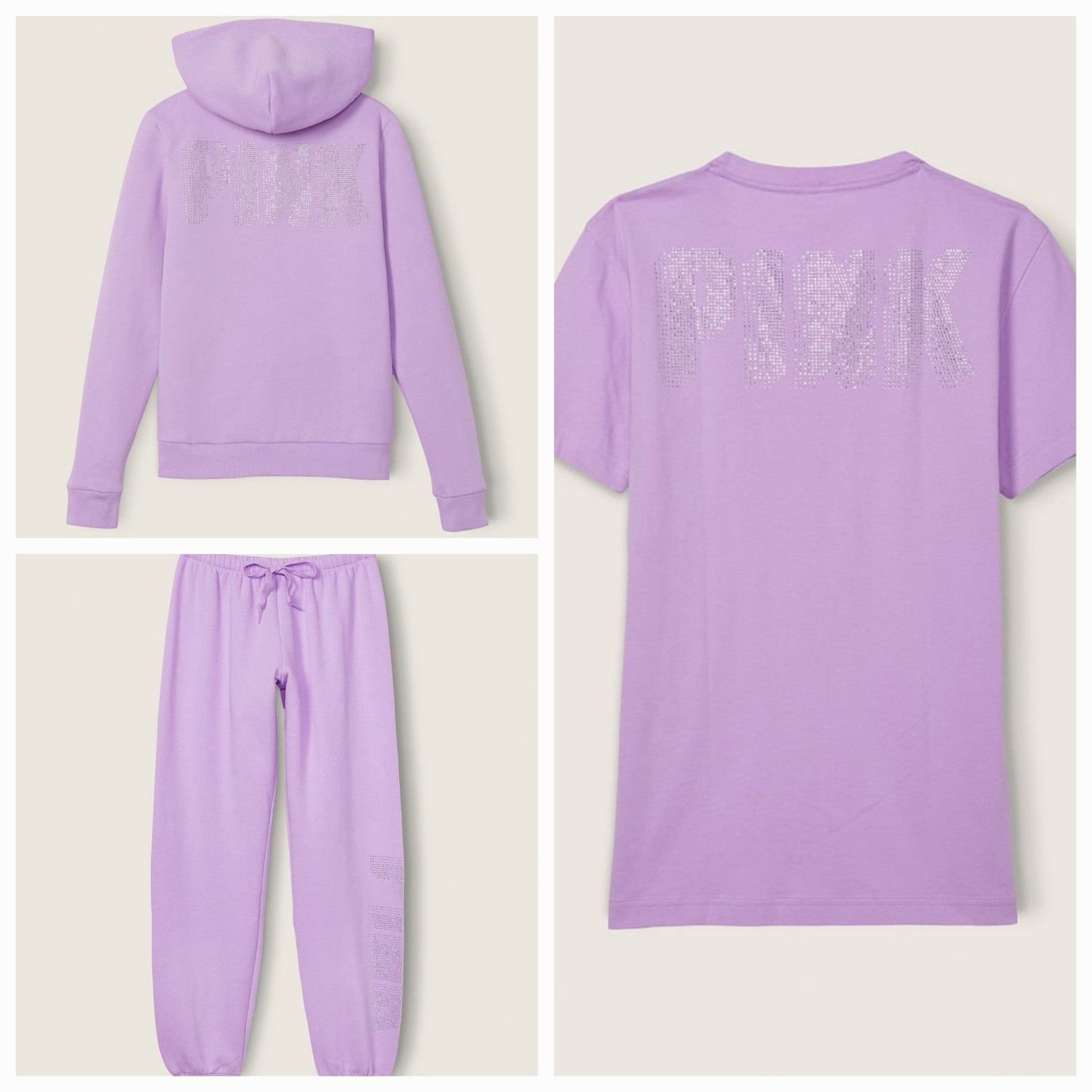 Victoria Secret PINK Matching Jogger, Zip Up Hoodie & Tee Set