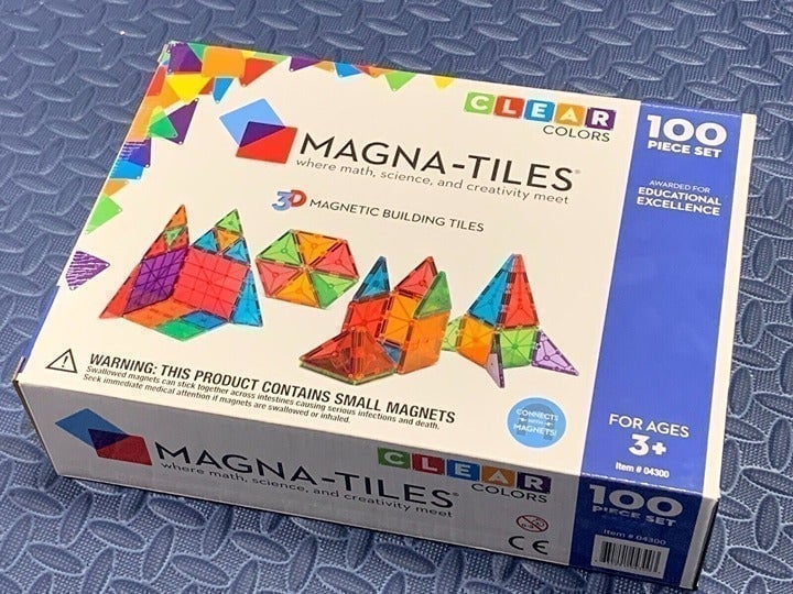 Special Edition-Magna Tiles 100-Piece Clear Colors Magnetic Building Tiles NIBOX