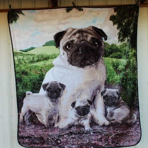 PUG PUGS DOG DOGS PUPPY PUPPIES BLANKET