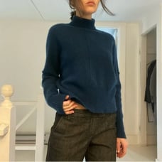 Crush Cashmere Knit Turtleneck Sweater Size 1 Blue/Teal