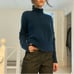 Crush Cashmere Knit Turtleneck Sweater Size 1 Blue/Teal