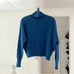 Crush Cashmere Knit Turtleneck Sweater Size 1 Blue/Teal