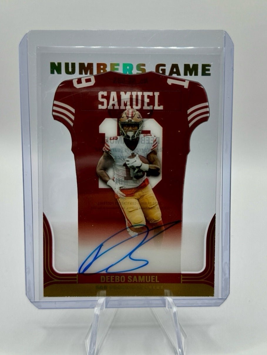 Deebo Samuel “On-card AUTO” NUMBERS GAME - 2023 Panini Donruss Football