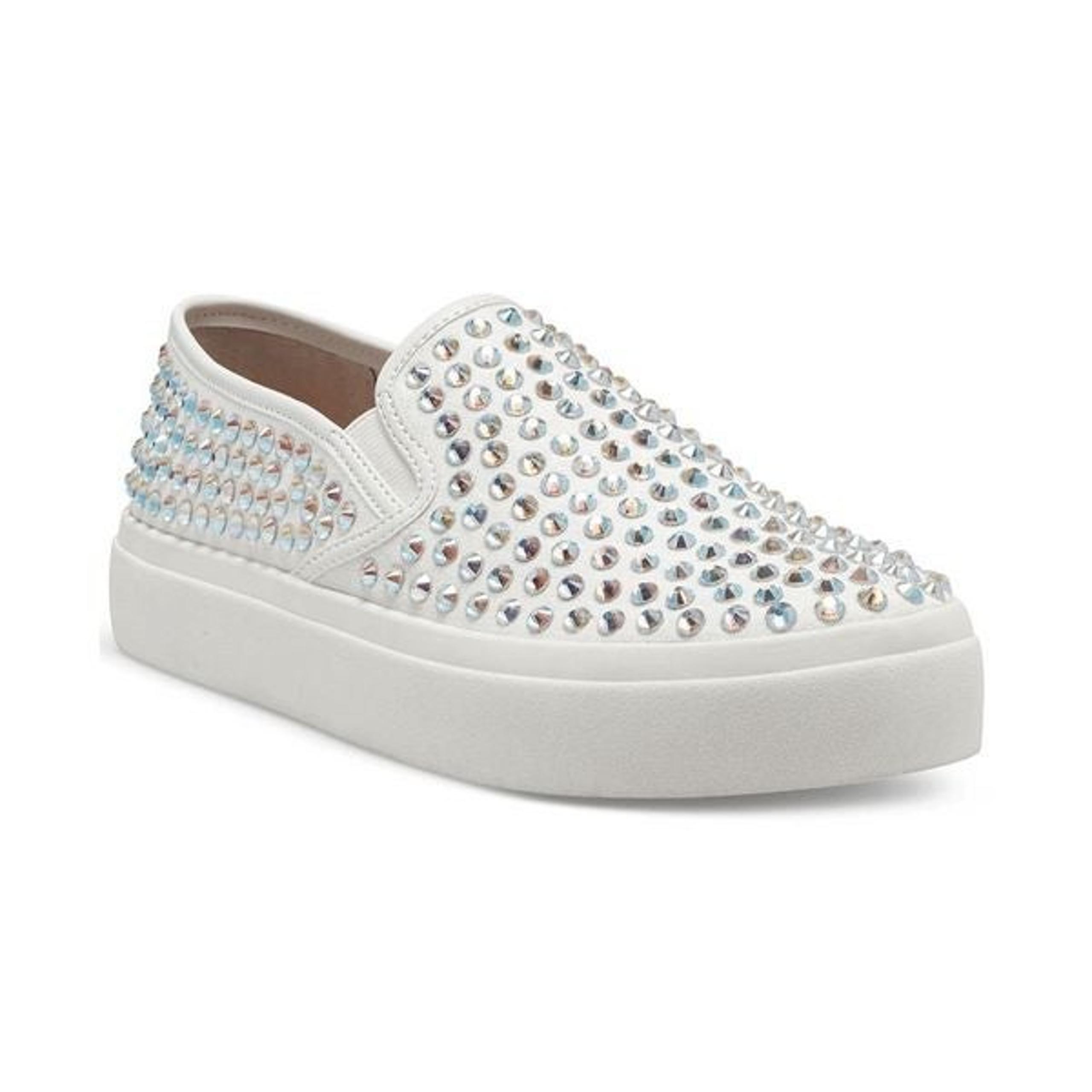 Korene, INC women Slip-On casual Athletic Sneakers, 11 M iridescent stones