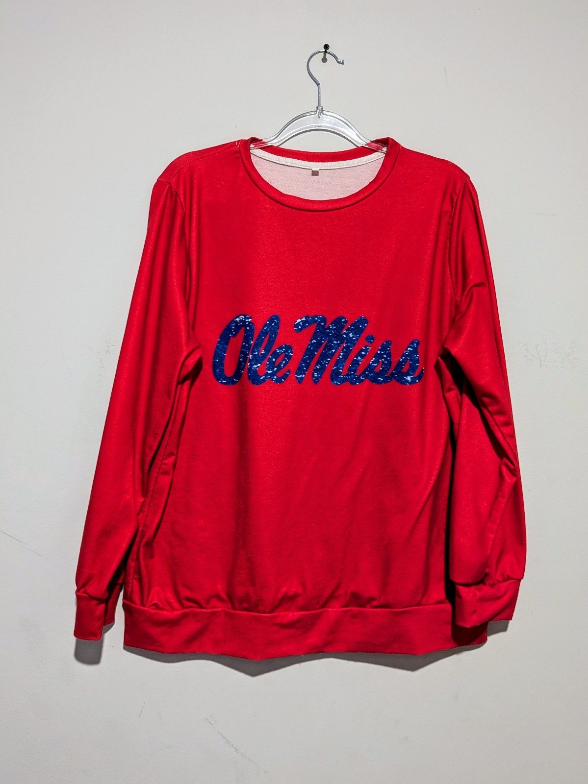 Ole Miss Red Long Sleeve Shirt Size XL