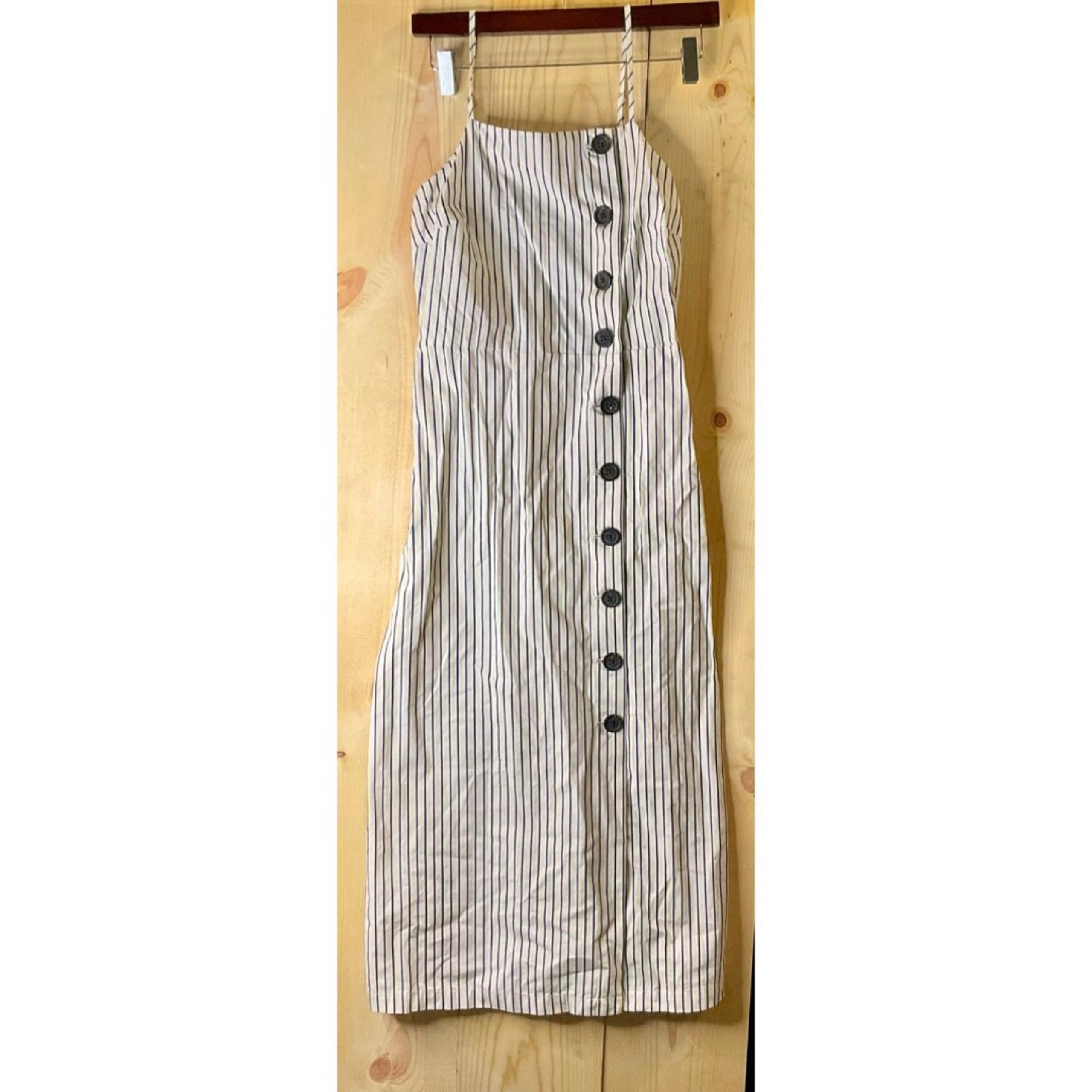 Who What Wear Women’s Striped Button-Down Midi Dress XS Sleeveless Casual
