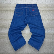 Vintage Dickies Jeans Dark Wash Work Wear Denim Red Label Relaxed Fit 90s