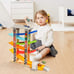 TOP BRIGHT Toddler Toys 6 Level Wooden Race Track Car Ramp Racer with 6 mini Car