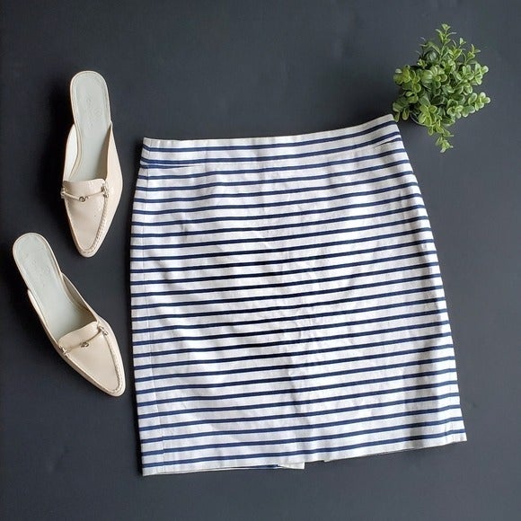J.crew Striped Number 2 pencil Skirt