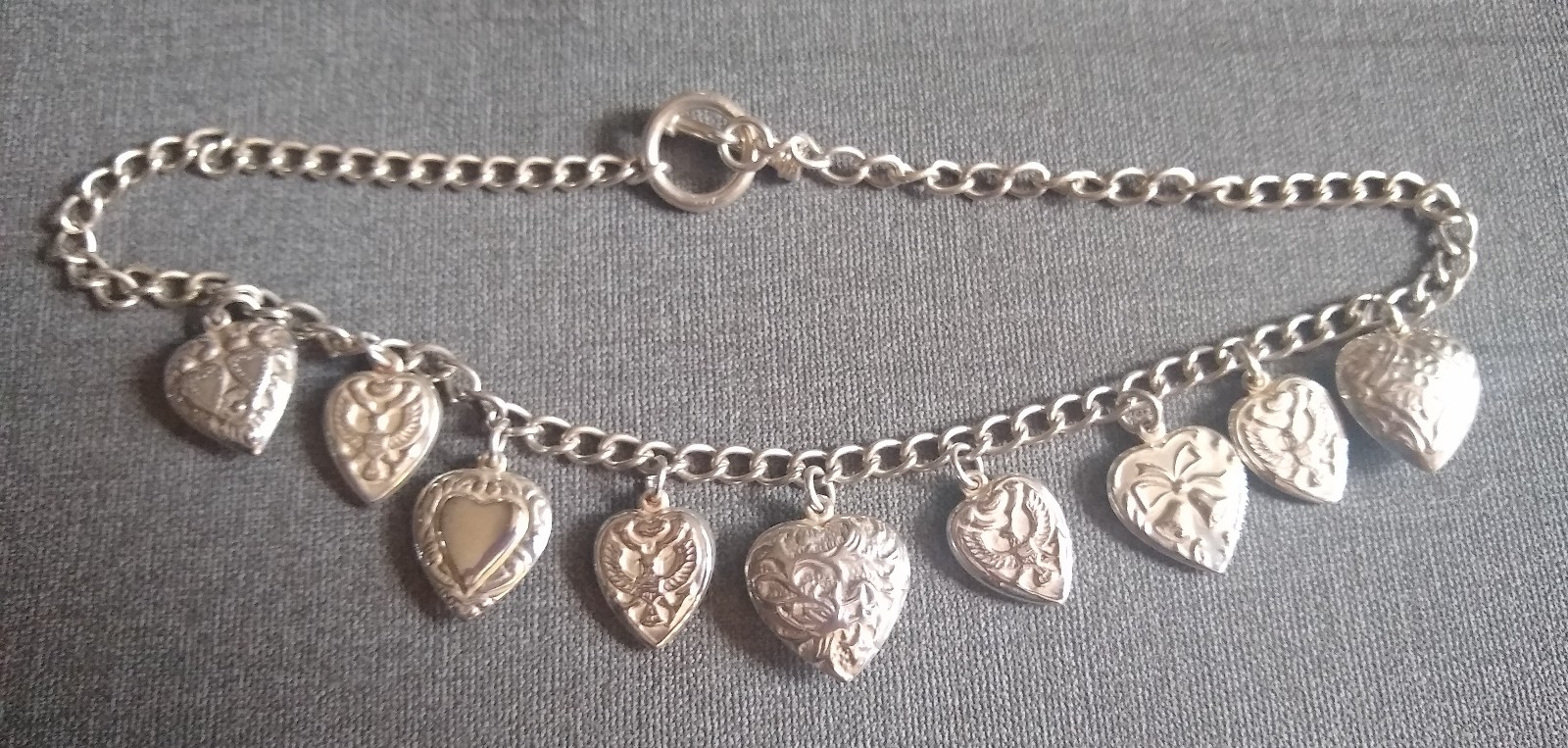 Sterling Silver puffy heart necklace