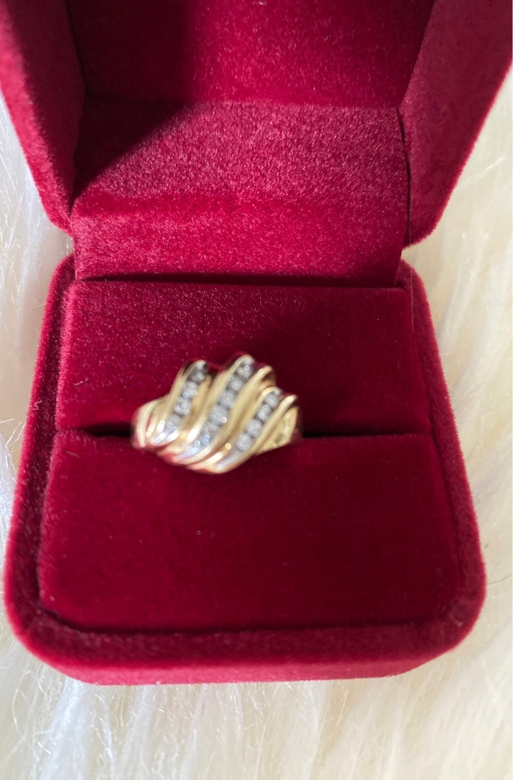 14k solid PRINCESS diamond CROWN RING