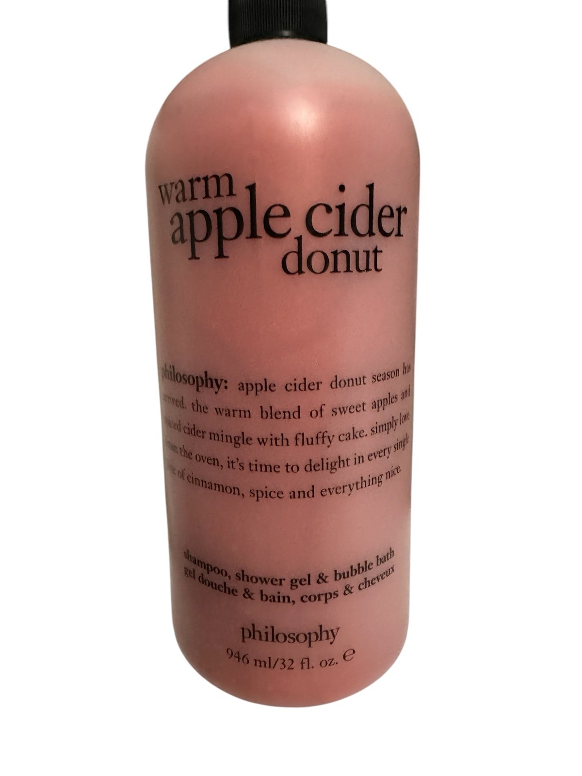 Philosophy Warm Apple Cider Donut Shampoo Shower Gel Bubble Bath New 32oz sealed
