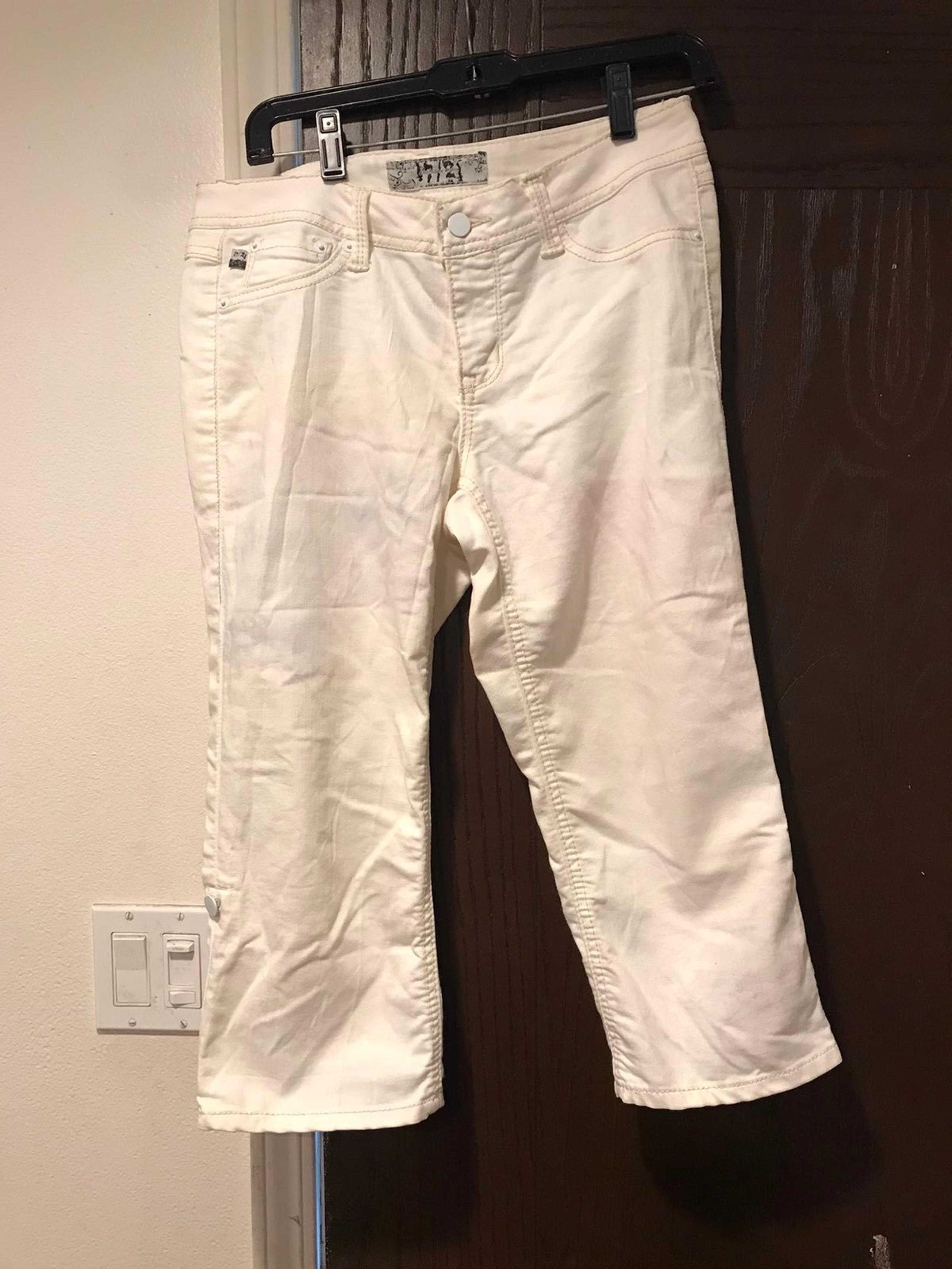 Hot sales raw teen mom cover your knee lenght pants M white jean pants