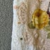 Upcycled OOAK Boho Camisole Tank Top Womens XL Lace Doily Handmade Cats Kitty