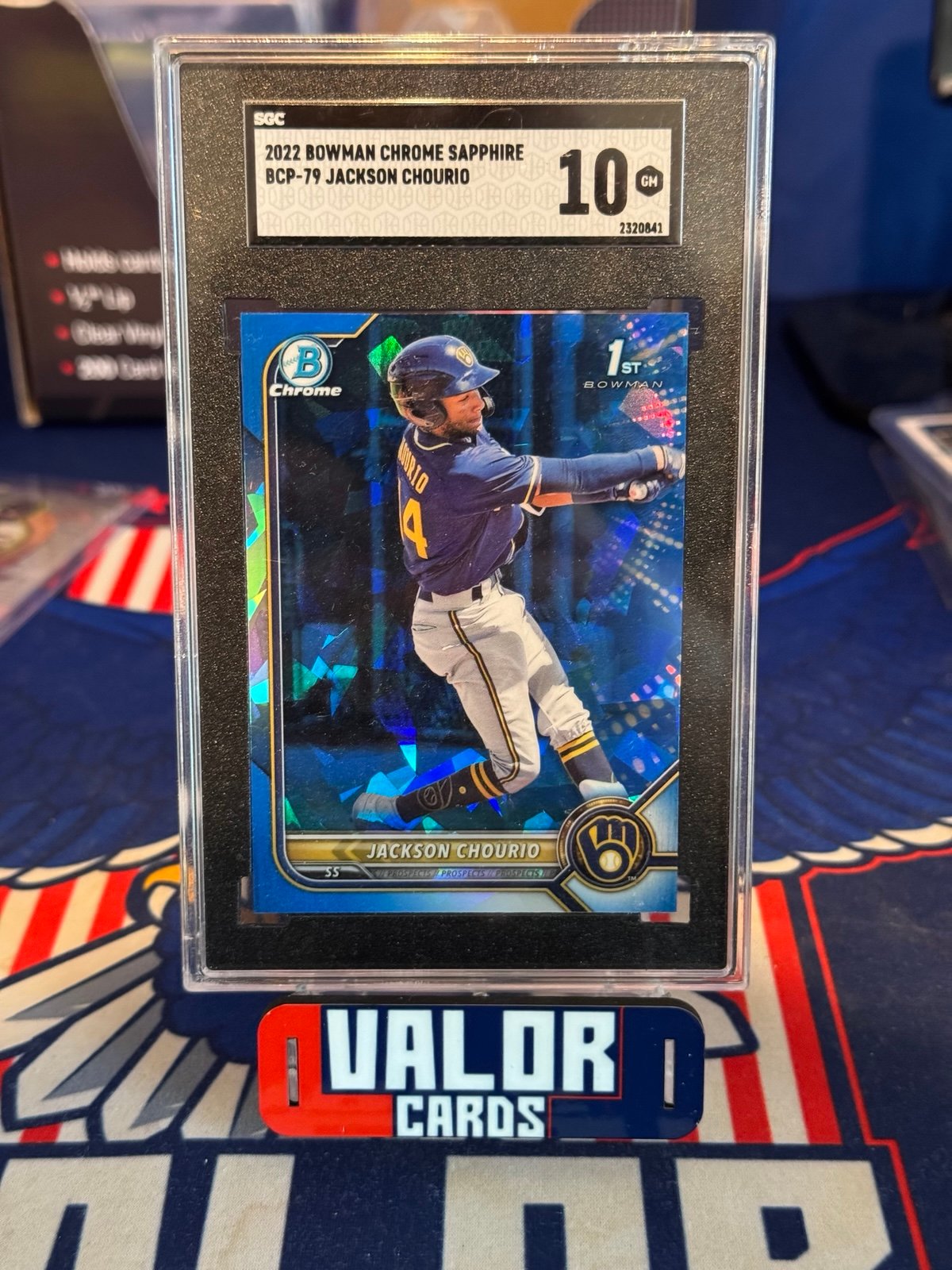 Jackson Chourio 1st Bowman Sapphire SGC GEM MINT 10
