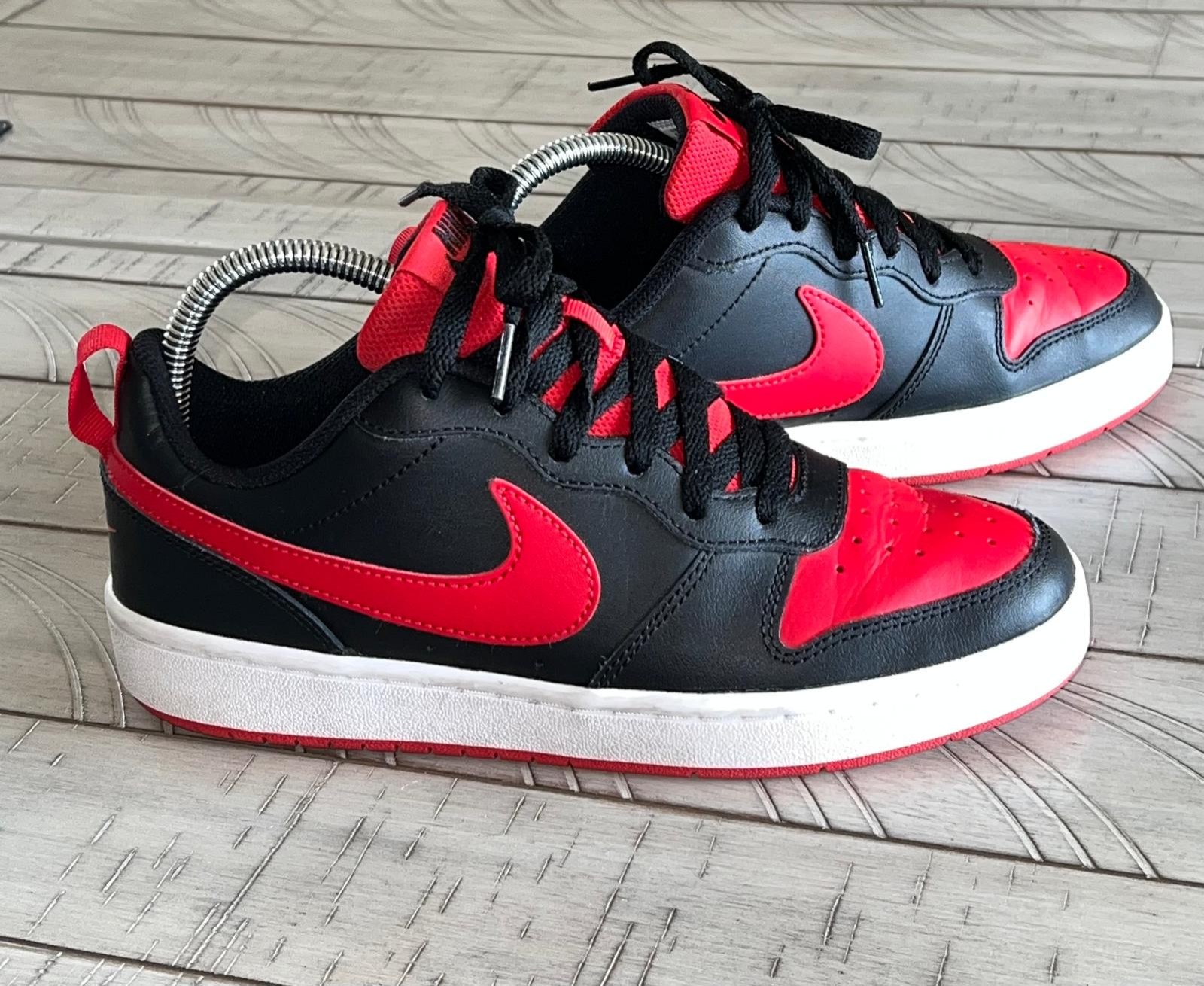 Nike Boys Court Borough Low 2 BQ5448-007 Red Shoes Sneakers Size 6Y/Women 7.5