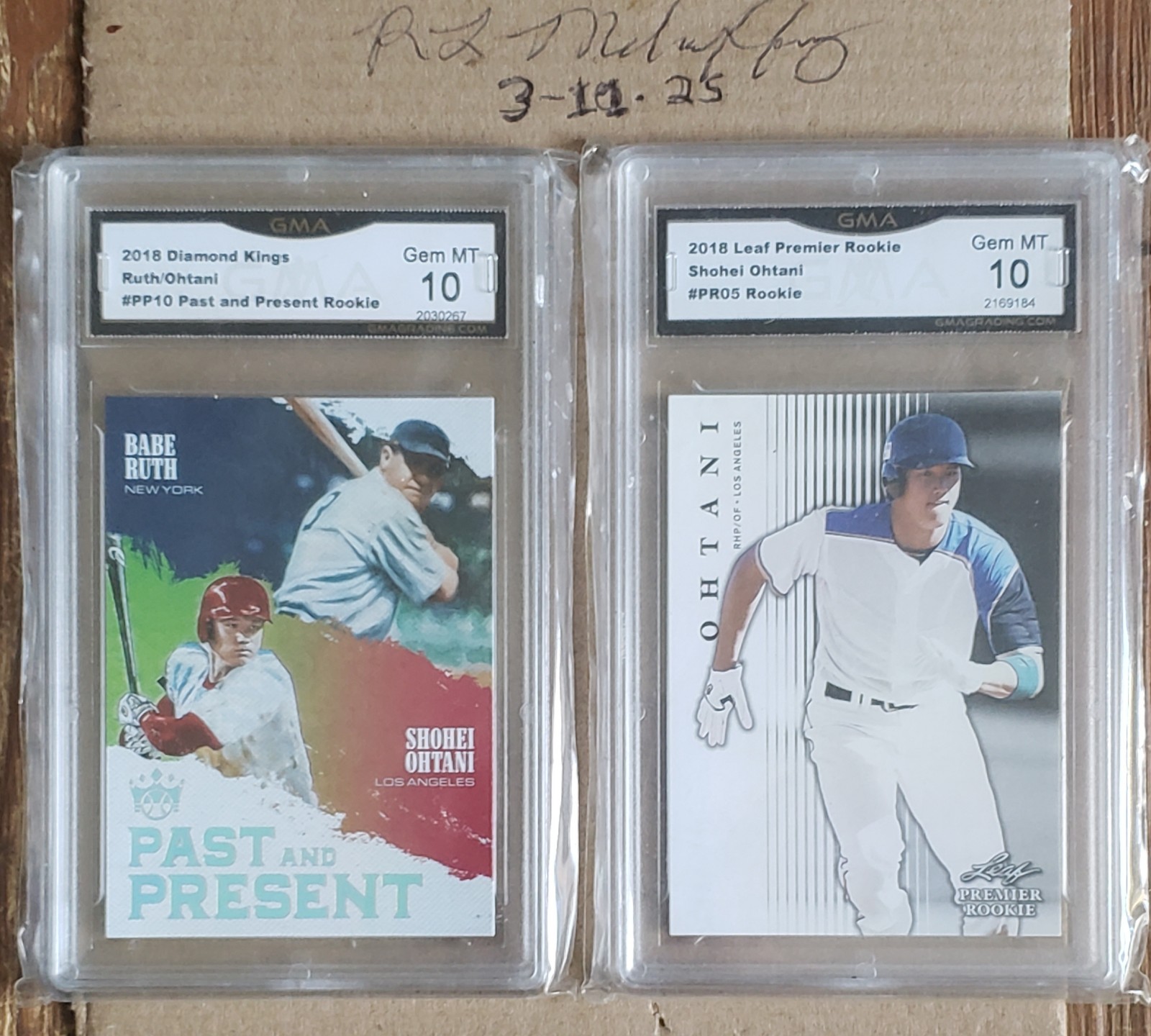 Shohei Ohtani Graded Rookie LOT 2018 Diamond Kings ohtani/ruth 2018 Leaf Limited
