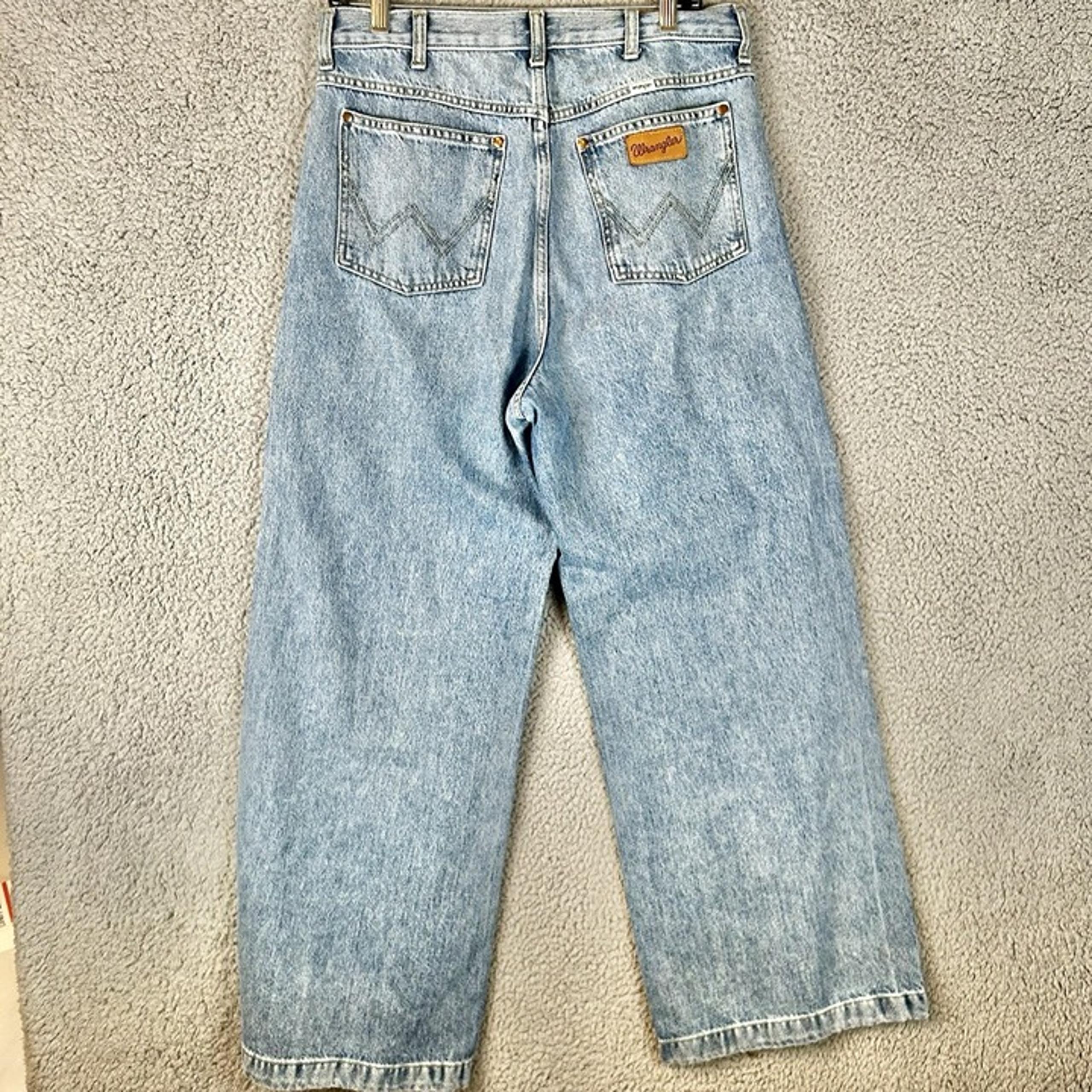 Wrangler Baggy 661 Jeans Blue Size 31x30 High Rise Wide Leg Denim Free People
