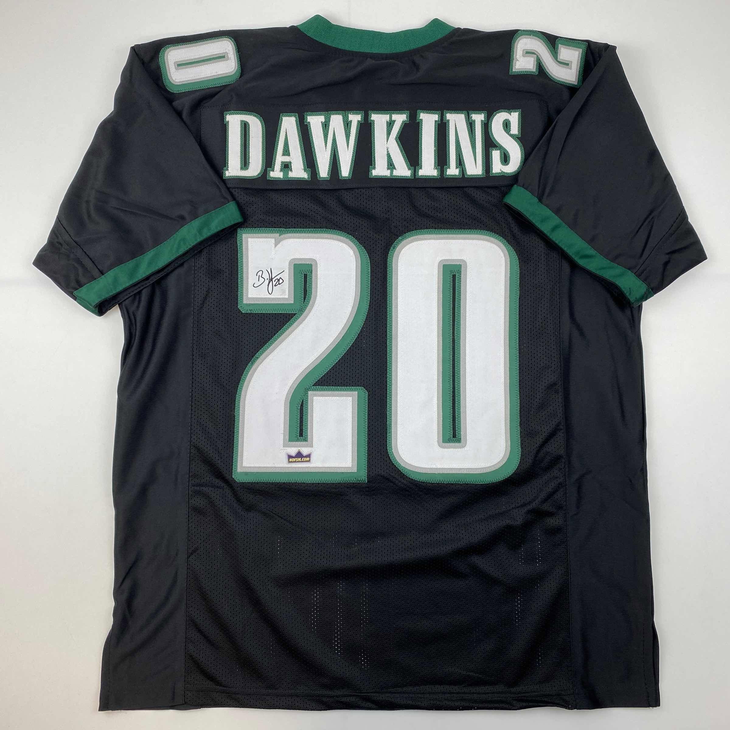 Facsimile Autographed Brian Dawkins Philadelphia Black Auto Jersey Size Men's