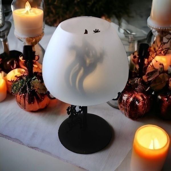 Partylite Ghost Shadow Dancers Votive Holder Tealight Halloween Scary Autumn Vtg
