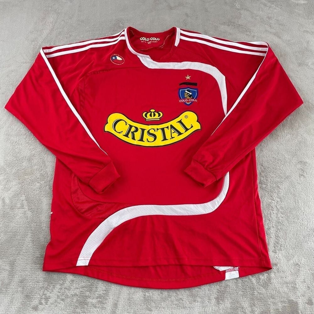 Colo Colo Universidad de Chile Soccer Jersey Men 3XL Red Cristal Long Sleeve