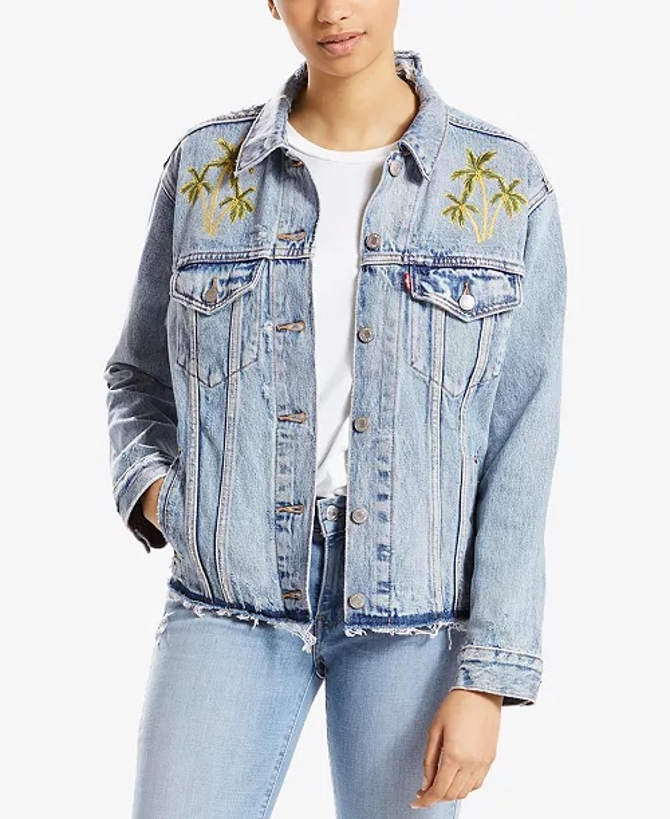 Levi’s Women’s Ex-Boyfriend Embroidered Trucker Jacket S NWOT,Denim, Jean