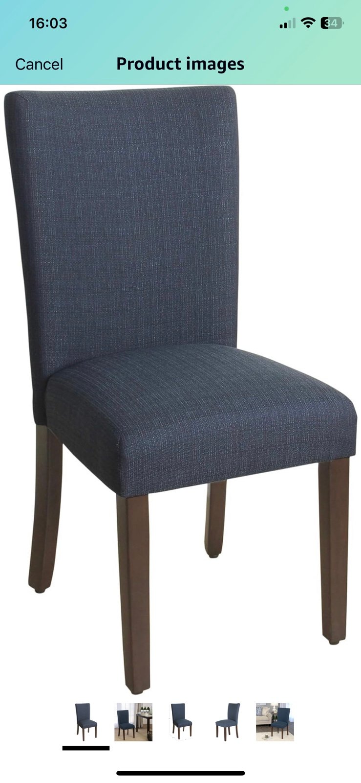 HomePop Parsons Classic Upholstered Accent Dining Chair