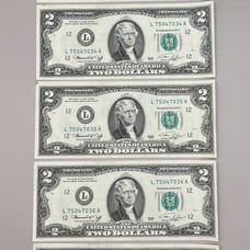 Lot of 5 (2 bills sequential serial numbers)