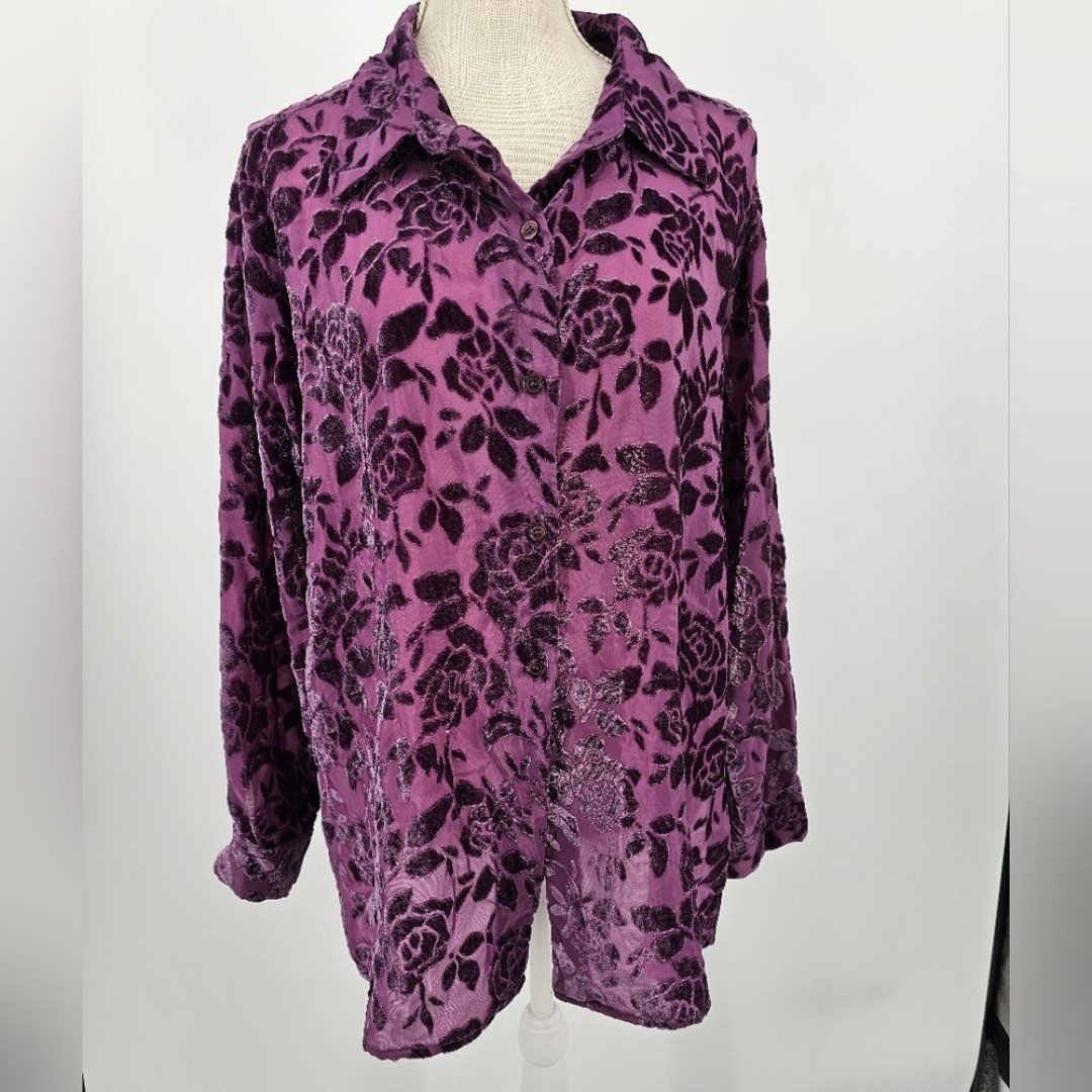 STEPHANIE ANDREWS Vintage Velvel Floral Size 20W
