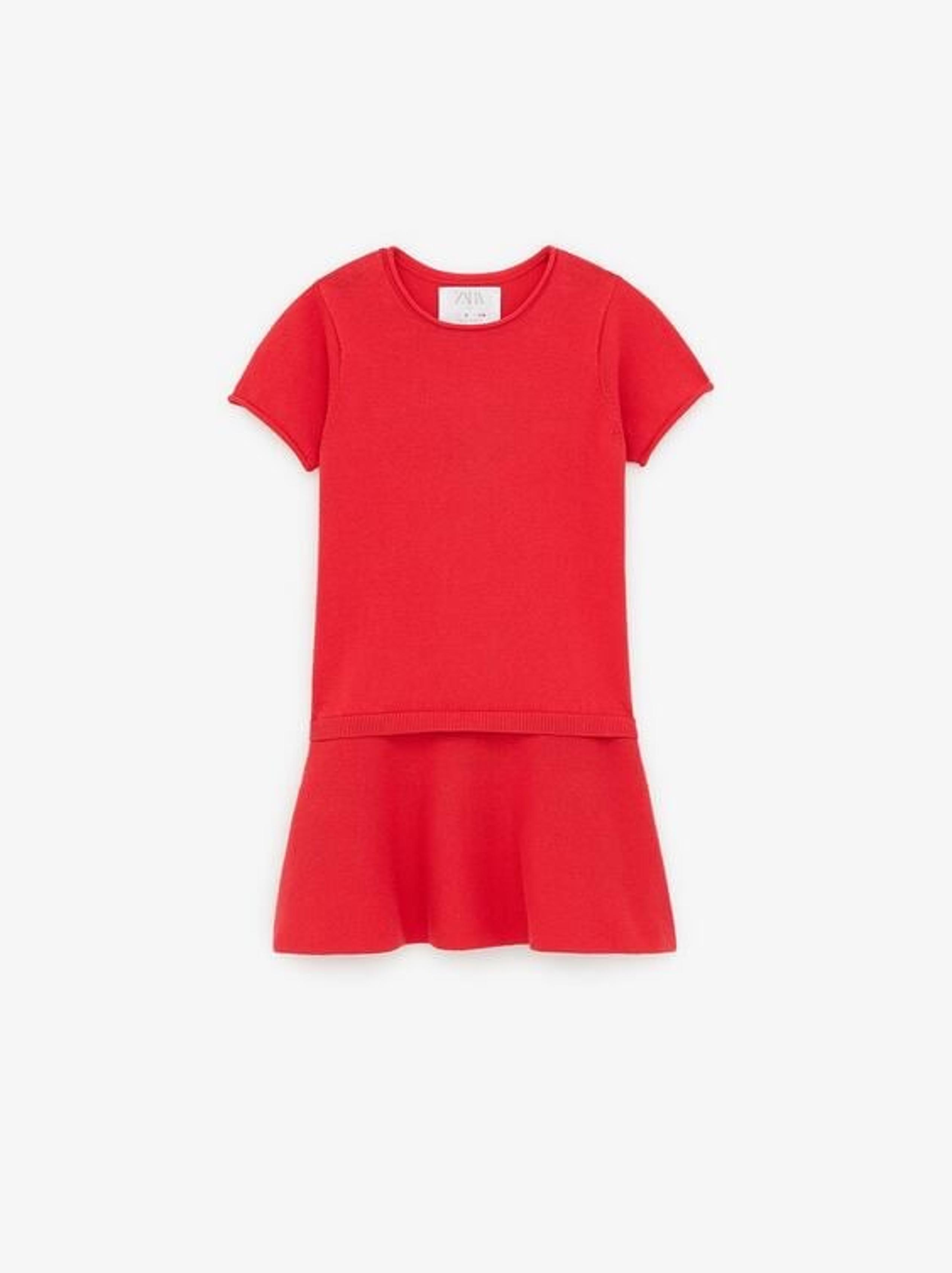 Zara Girls RUFFLED KNIT DRESS
