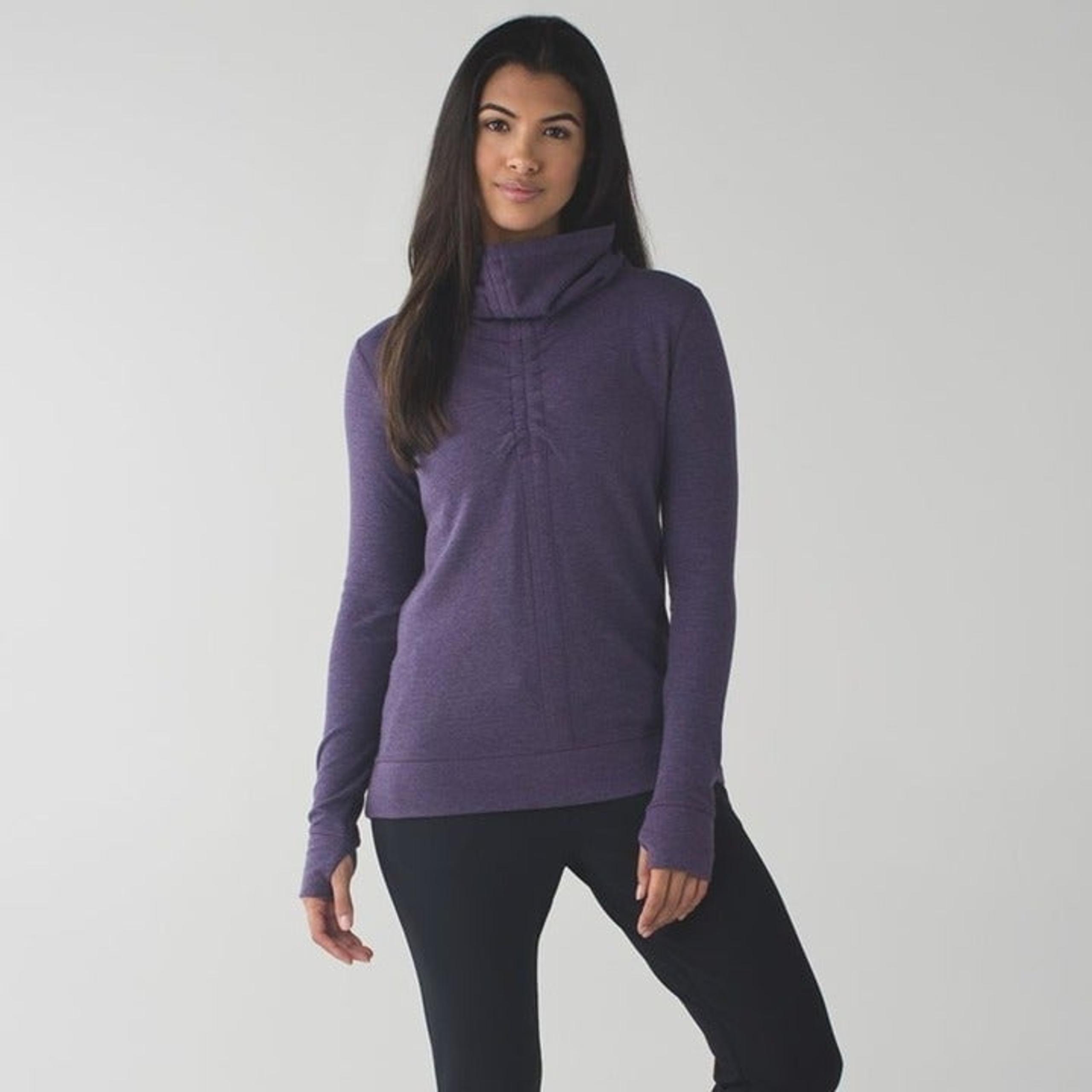 Lululemon In a Cinch Reversible Sweater Winter Orchid Pima Cotton Size 6