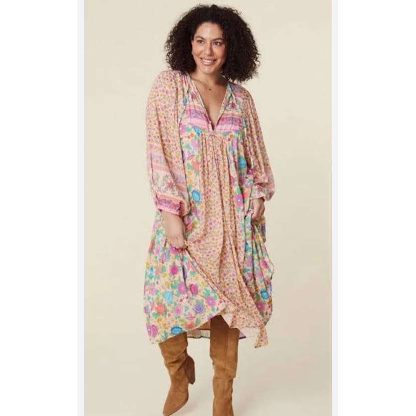 Spell & The Gypsy Mossy Patchwork Boho Midi Dress