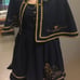 Navy blue and gold Lolita dress with cape