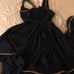 Navy blue and gold Lolita dress with cape