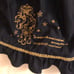 Navy blue and gold Lolita dress with cape