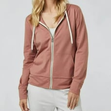 Vuori Halo Performance Hoodie XS Full Zip Pockets Drawcord Stretch Blush Pink