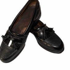 ALLEN EDMONDS MENS SHOES 9.5 D CODY BLACK WOVEN TASSEL LOAFER