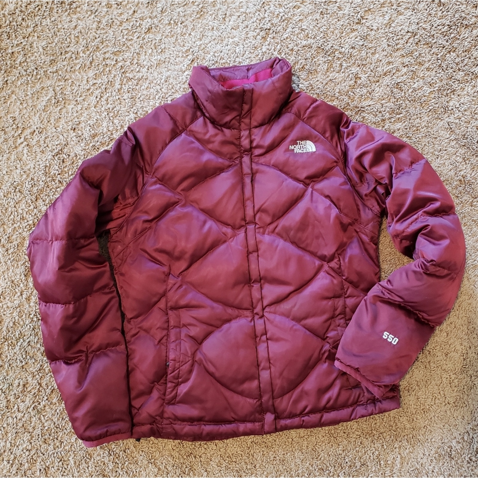 The North Face Aconcagua 550 down filled puffer jacket full zip purple womens M