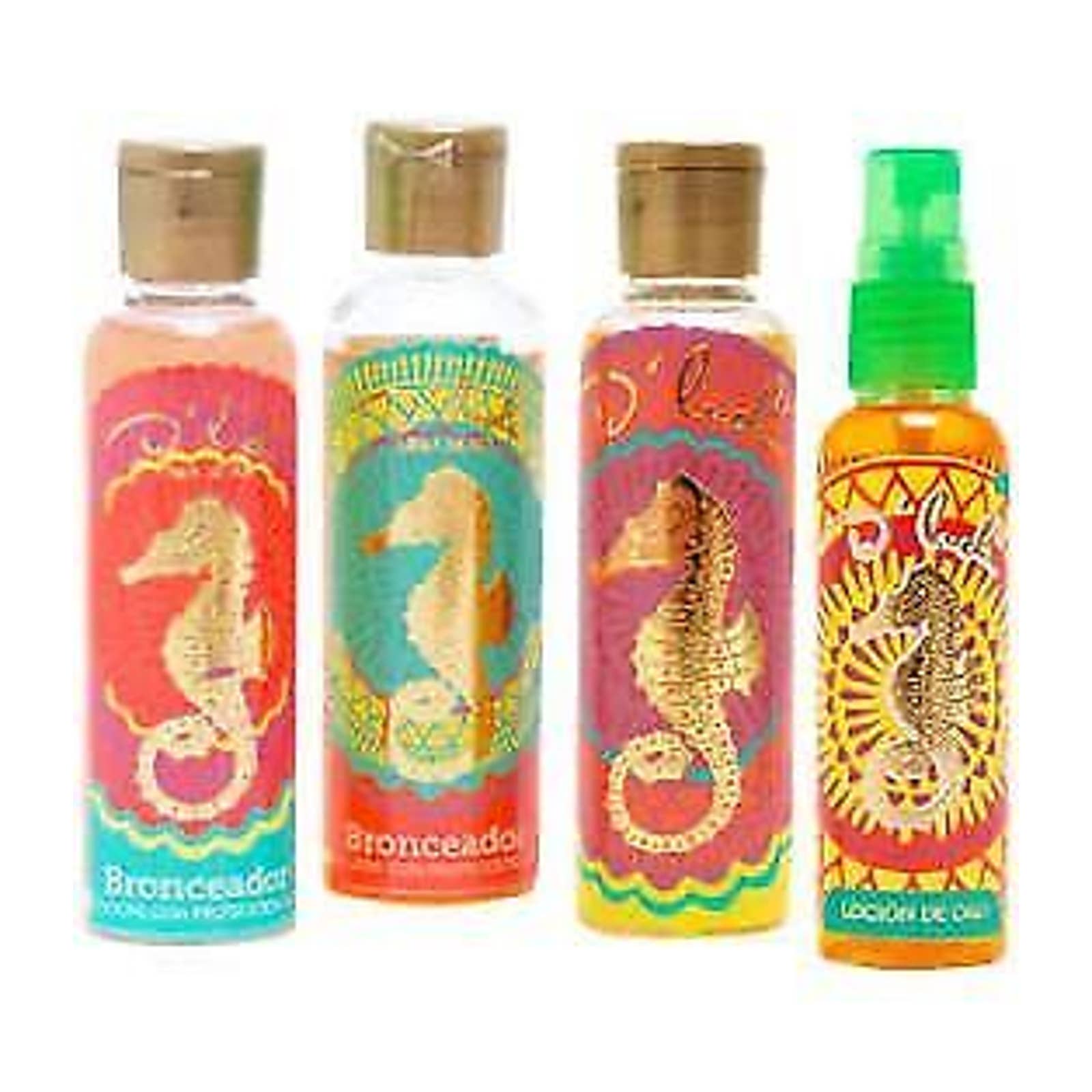 Mini Kit D'Luchi, AceitedeAlmendras,Locion de Oro,Bronceador de zanahoria y Coco