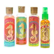Mini Kit D'Luchi, AceitedeAlmendras,Locion de Oro,Bronceador de zanahoria y Coco