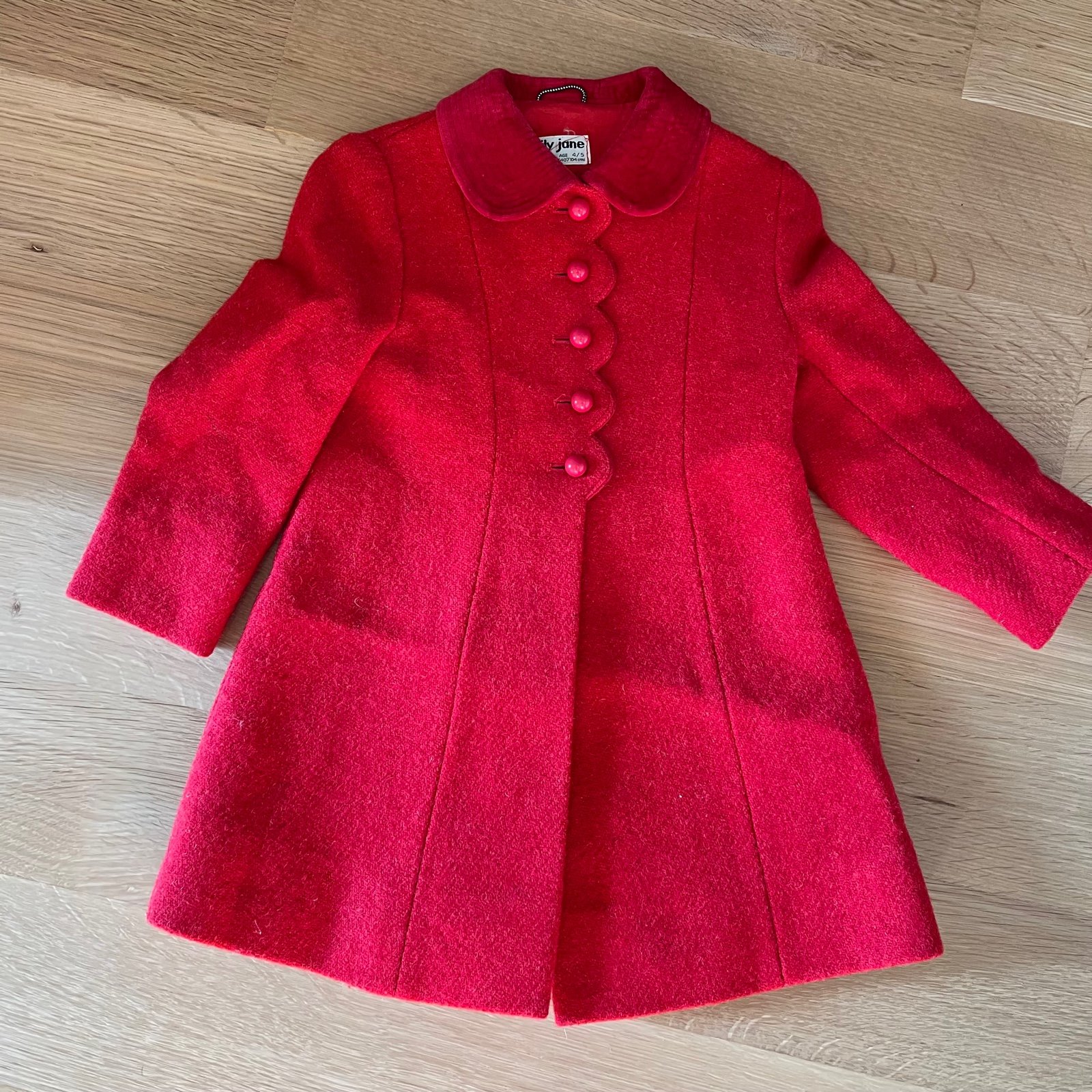Vintage Emily Jane Red Wool Dress Coat