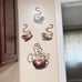 4 Pieces Metal Coffee Cup Wall Decor Bar Cafe Themed Art Decoration.