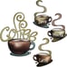 4 Pieces Metal Coffee Cup Wall Decor Bar Cafe Themed Art Decoration.