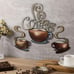 4 Pieces Metal Coffee Cup Wall Decor Bar Cafe Themed Art Decoration.